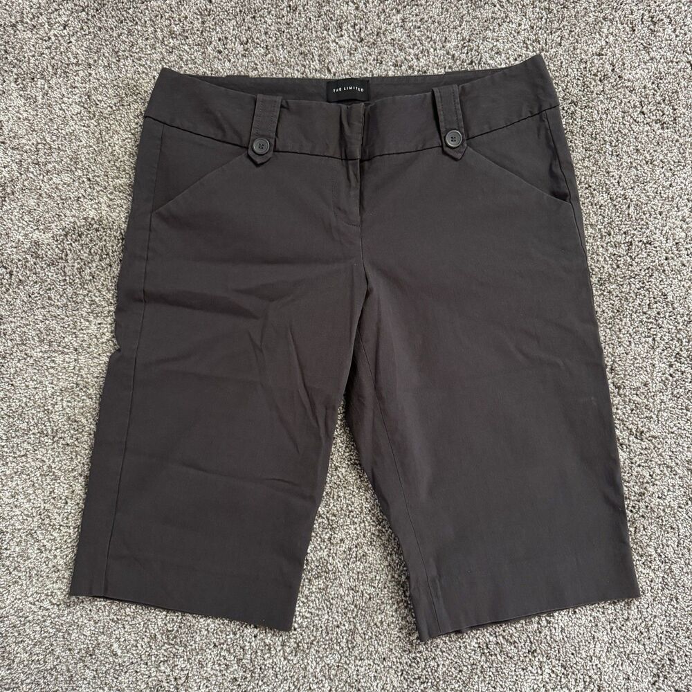 The Limited Drew Fit Bermuda Mid Rise Shorts Brown Stretch Women’s Size 10